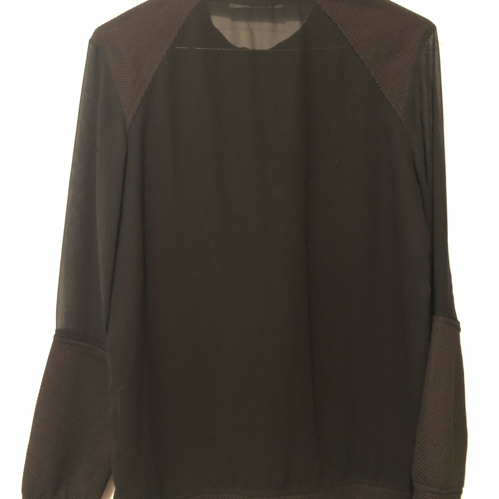 BCBGeneration Black Mesh Ribbed Sweater - Picture 4 of 5